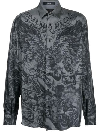 Philipp Plein Overhemd met print - Zwart