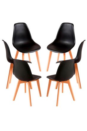Regalos Miguel Packs Sillas Comedor - Pack 6 Sillas Kelen - Negro