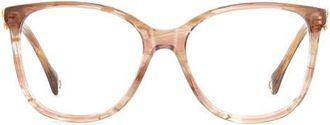Carolina Herrera 55mm Square Optical Glasses in Pink Horn at Nordstrom