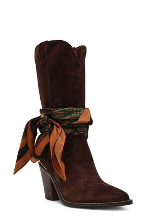 Steve Madden Sally Scarf Boot in Brown Suede at Nordstrom, Size 6.5