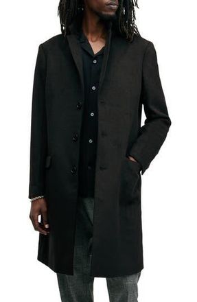 AllSaints Hal Longline Coat in Black at Nordstrom Rack, Size 42