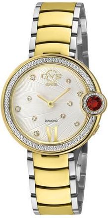 Gevril Group Peruga Diamond Bracelet Watch in Two-Tone Silver/Gold at Nordstrom Rack