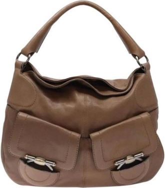 Ferragamo Pre-owned Shoulder Bags, female, Brown, Size: ONE SIZE Pre-owned Shoulder Bag