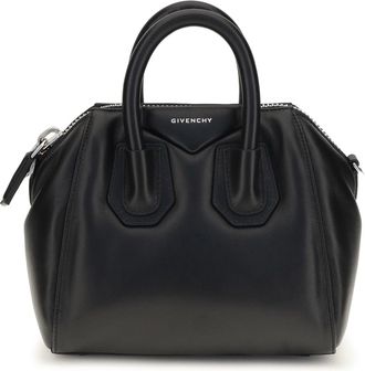 Givenchy Womens Handbag Antigona Bomber Mini Black Lamb Leather Shoulder Bags