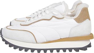 Eleventy Su&egrave;de en Nylon Hardloopschoenen - Dames - Sneakers - Wit - 39 EU - Nylon - Schoenen