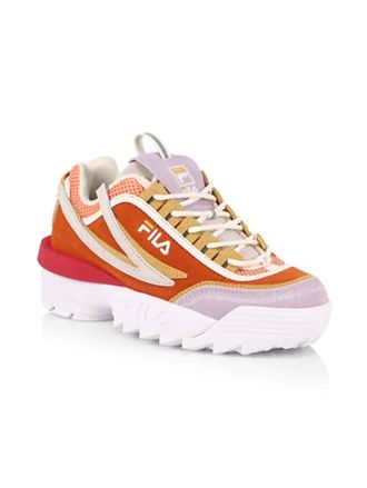 Fila Womens Heritage Disruptor Ii Exp Chunky Leather Sneakers In Multi