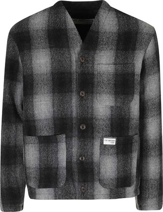 Fay Gray Dual Gear Reversible Checkered Wool Cardigan
