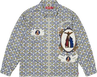 SUPREME FW26 Devotion Flannel Zip Up Shirt White SUP-FW26-043-WHT