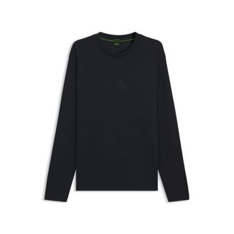 BOSS Interlock-cotton T-shirt with tonal artwork