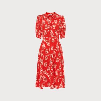 L.k. Bennett Womens Marceau Dress, Red Silk - Size 16 UK
