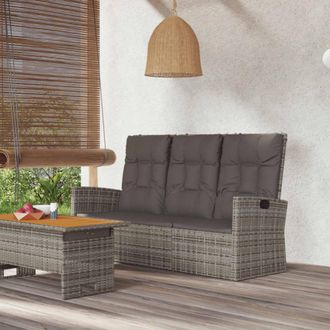 vidaXL Furniture Limited - Banco Jard&iacute;n Reclinable Y Cojines Rat&aacute;n