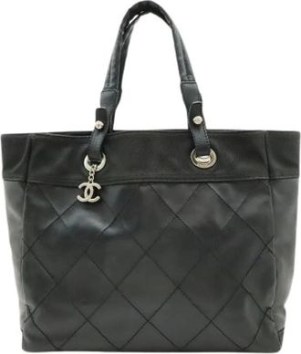Chanel Pre-owned Tote Bags, female, Black, Size: ONE SIZE Pre-owned Vintage Canvas Tote Bag