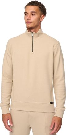 Duck and Cover Heren Slellmoore Quarter Zip Sweatshirt (Stone)