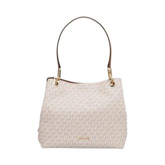 Michael Kors Kensington Large Signature Logo Tote Bag - Dames - Schoudertassen - Beige - ONE Size - Polyester - Tassen