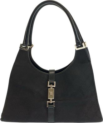 Gucci Black Gg Canvas & Leather Jackie Handbag (Authentic Pre-Loved)