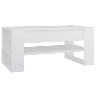 Berkfield Home Coffee Table White 102x55x45 cm Engineered Wood | Size: 102 x 55 x 45 cm