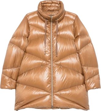 Herno Piumino Medio - Dames - Winterjassen - Bruin - M - Leer - Jassen
