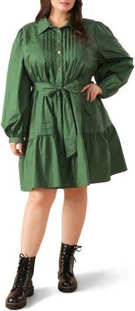 Flying Tomato Long Sleeve Shirtdress in Green at Nordstrom Rack, Size 1 X