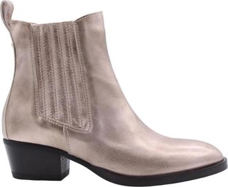 Nero Giardini Stijlvolle Enkellaarsjes - Dames - Laarzen met Hak - Bruin - 37 EU - Leer - Schoenen