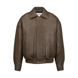 Saint Laurent Blouson Petit Col - Dames - Jassen - Bruin - Maat: 2XS Katoen