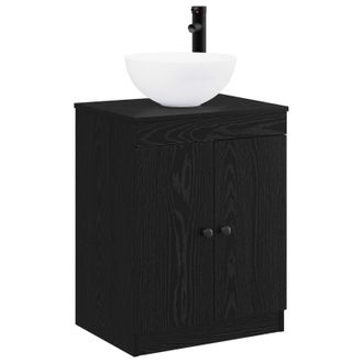 vidaXL Juego De Muebles De Ba&ntilde;o Roble Negro Madera De Ingenier&iacute;a Vidaxl