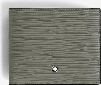 Montblanc Lederbrieftasche mit Rindentextur 4810 8cc Medium Grey
