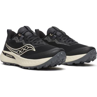 Saucony Peregrine 15 Trail Running Shoe in Black/Pearl at Nordstrom, Size 5.5