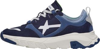 W6YZ Suede and technical fabric sneakers Next-M. - Heren - Sneakers - Blauw - 45 EU - Schoenen