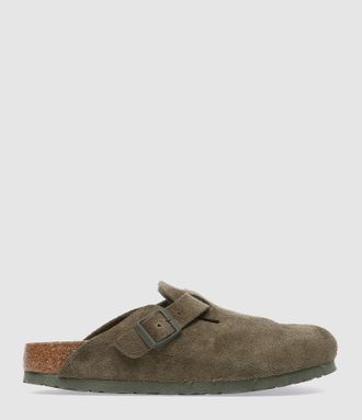 Birkenstock Sabots Boston Suede Leather Thyme