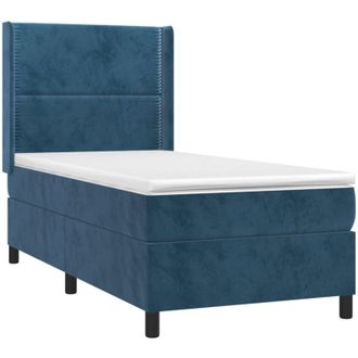 vidaXL Vidaxl - Cama Box Spring Con Colch&oacute;n Terciopelo Azul Oscuro 100x200 Cm