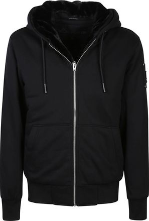 Moose Knuckles Black Classic Bunny Zip-Up Cotton-Blend Hoodie