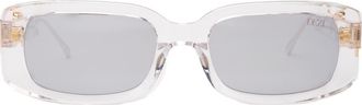 DEZI Drippy 53mm Square Sunglasses in Drippy Clear Silver Chrome at Nordstrom