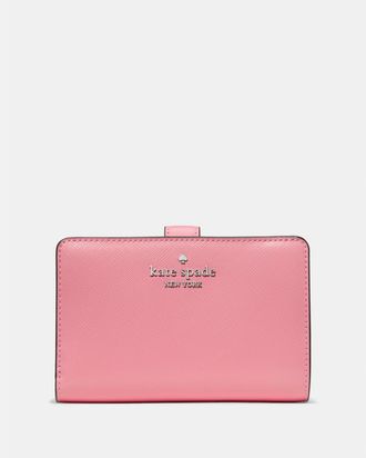Kate Spade New York Womens Medium Bifold Wallet - Pink Leather - One Size