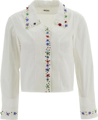 Bode Knopenpotpourri Blouse - Dames - Blouses - Wit - M - Katoen - Overhemden