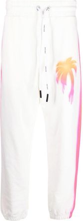 Palm Angels Sprayed Palm cotton track pants - men - Cotton - L - White