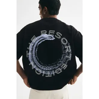 H&M Oversized-fit Boxy T-shirt in Black/the Resort Edition at Nordstrom, Size Xx-Large