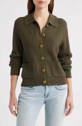 Rag & Bone Jaz Basketweave Cardigan in Olive at Nordstrom Rack, Size Large