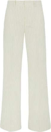 P.A.R.O.S.H. P.a.r.o.s.h., Broeken, Dames, Beige, XS, Katoen, Beige Gestreepte Dames Flared Broek