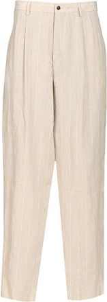 Giorgio Armani Double Pleated Linen Trousers