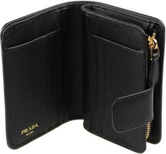 Prada Womens Black Nylon Wallet