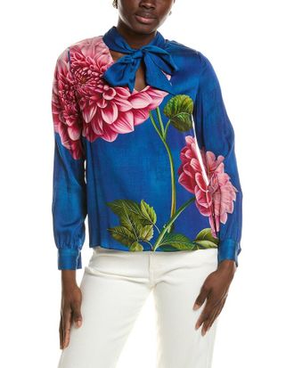Elie Tahari The Silk-Blend Sonja Garden Escape Blouse