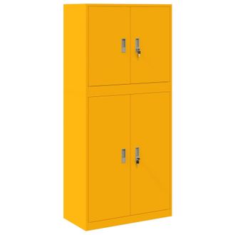 vidaXL Armario De Almacenamiento 2 Uds. Amarillo Mostaza Vidaxl