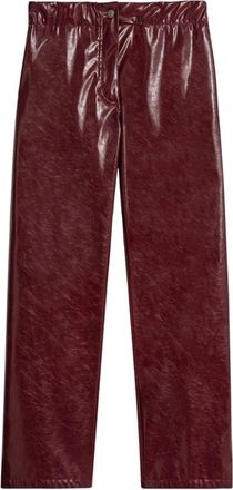 A Paper Kid Pantaloni Effetto Vernice - Dames - Broeken - Rood - 2XS - Polyester - Broeken