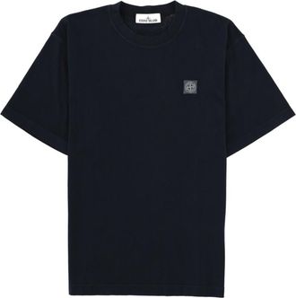 Stone Island Blue Logo Crew Neck T-Shirt