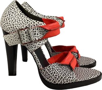 Alexander Wang Alexander Wang Womens Leather Crackle Detail Sandal Heel, Size It | 40 (Authentic Pre-Loved)