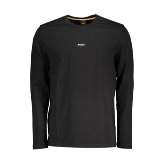 HUGO BOSS Hugo, Long Sleeve Tops, male, Black, Size: 2XL Long Sleeve Crew Neck TShirt