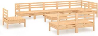 vidaXL 10 Piece Garden Lounge Set Solid Wood Pine vidaXL