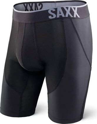 Saxx Mens Strike Long Leg Boxer Brief In Black