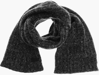 Saint Laurent Wool Blend Scarf with Logo Patch size Unica
