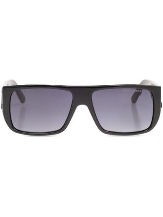 Marc Jacobs Occhiali da sole squadrati con logo goffrato - Nero